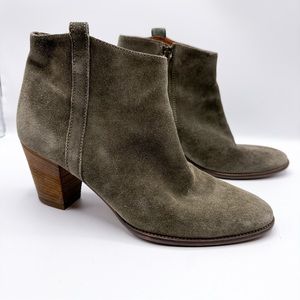 Madewell Billie Suede Leather Booties in Taupe Gray/Brown Size 9.5 Women's